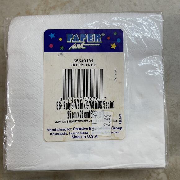 Vintage Christmas Paper Napkins Poinsettia Green Tree Mix Of 3 Small Made in USA - Picture 8 of 8